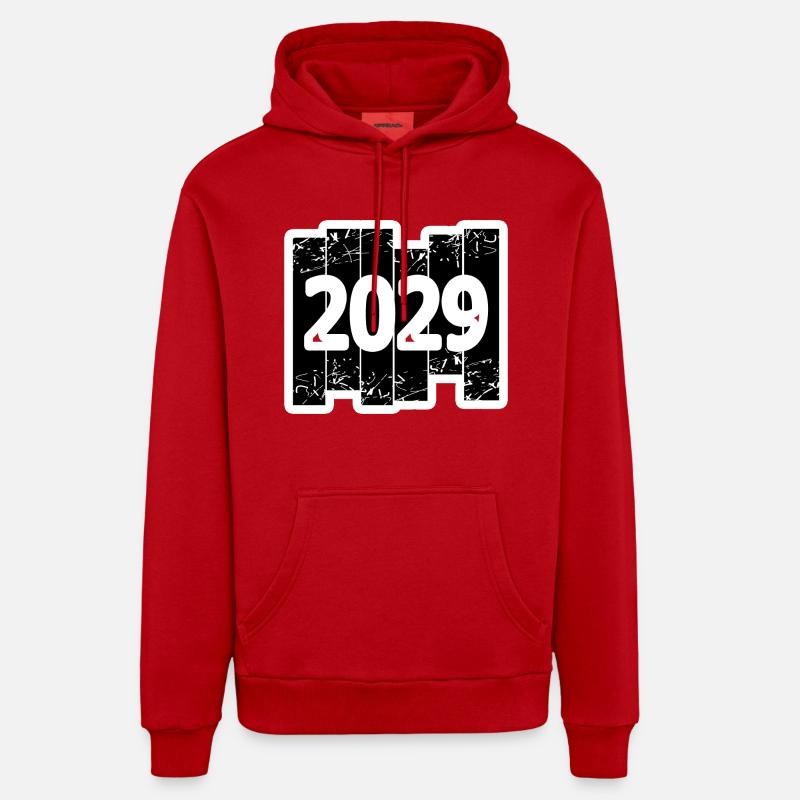 2029 - Sweat à capuche bio décontracté fabriqué en UE - rouge