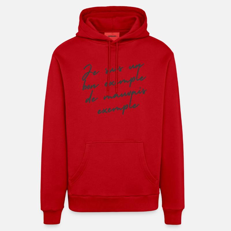 exemple - Sweat à capuche bio décontracté fabriqué en UE - rouge