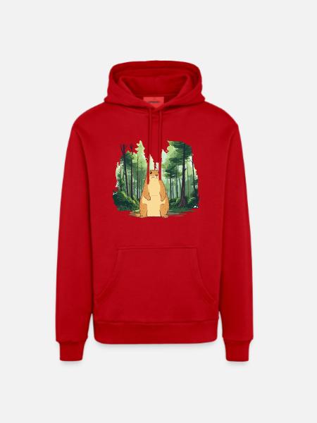 Strong groundhog nature landscape - Organic Relaxed Hoodie Made in EU - red