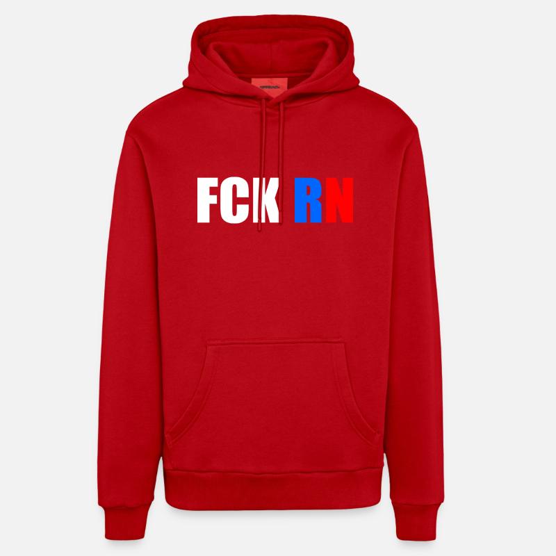 Fck rn - Sweat à capuche bio décontracté fabriqué en UE - rouge