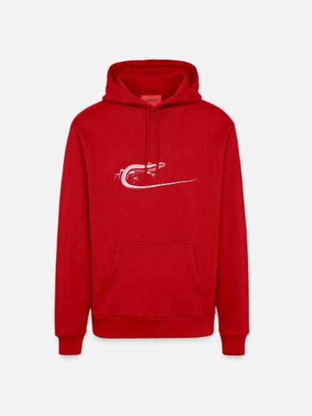 Eidechse / Lizard - Organic Relaxed Hoodie Made in EU - red