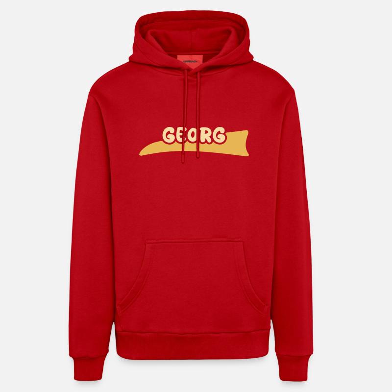 George - Sweat à capuche bio décontracté fabriqué en UE - rouge