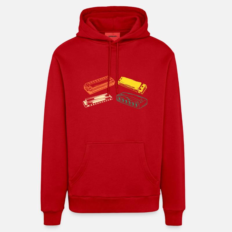 Harmonica Evolution Harmonica - Sweat à capuche bio décontracté fabriqué en UE - rouge