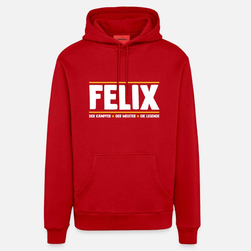 Felix - Sweat à capuche bio décontracté fabriqué en UE - rouge