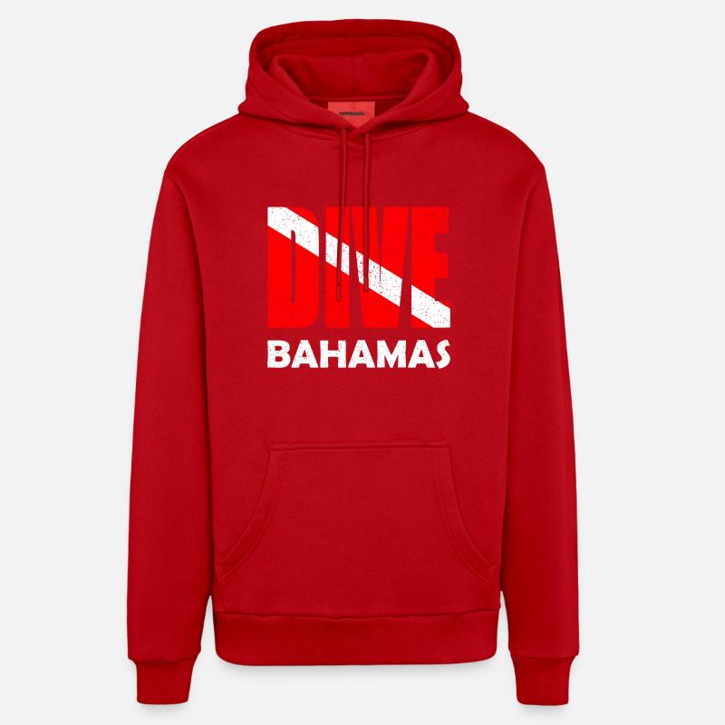Plongée Bahamas - Karibik - Caraïbes - Antilles - Sweat à capuche bio décontracté fabriqué en UE - rouge