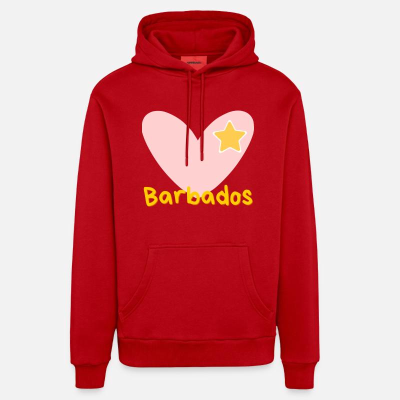 Barbade - Caraïbes - Bridgetown - Souvenir - Sweat à capuche bio décontracté fabriqué en UE - rouge
