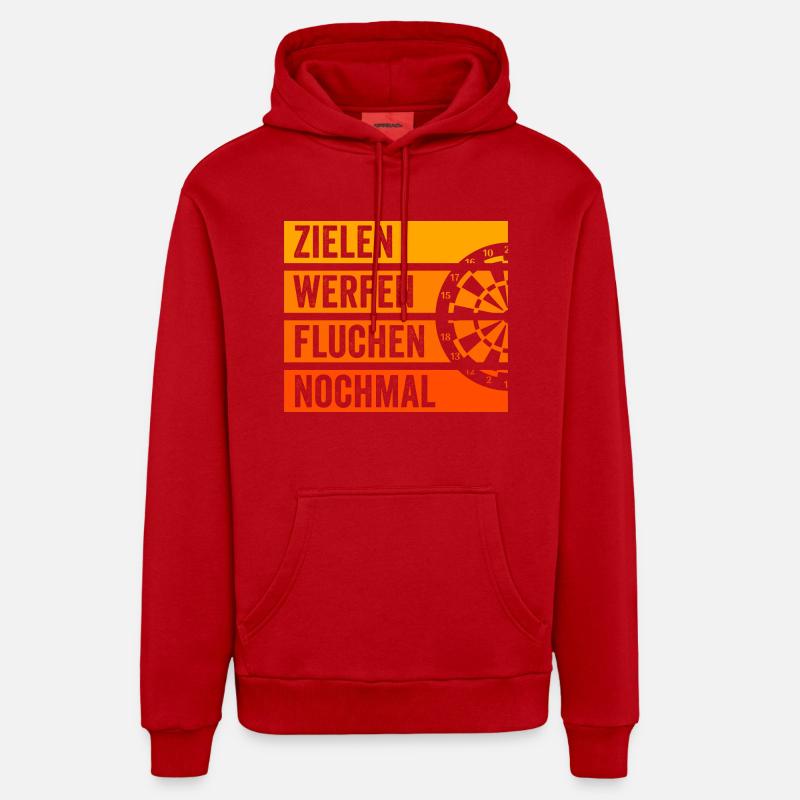 Lecteur de fléchettes - Sweat à capuche bio décontracté fabriqué en UE - rouge