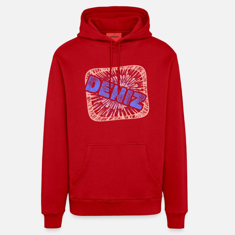 Dalton - Sweat à capuche bio décontracté fabriqué en UE - rouge