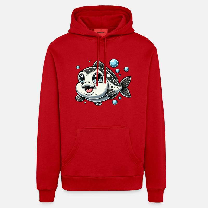 Bébé morue - Sweat à capuche bio décontracté fabriqué en UE - rouge