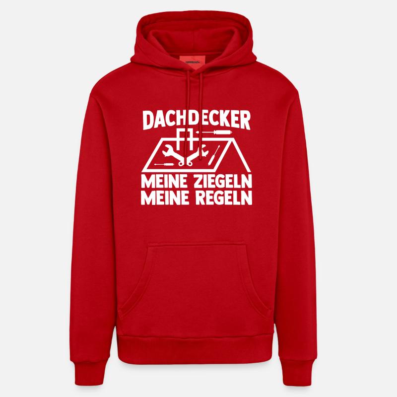 Maître Couvreur Couvreur - Sweat à capuche bio décontracté fabriqué en UE - rouge
