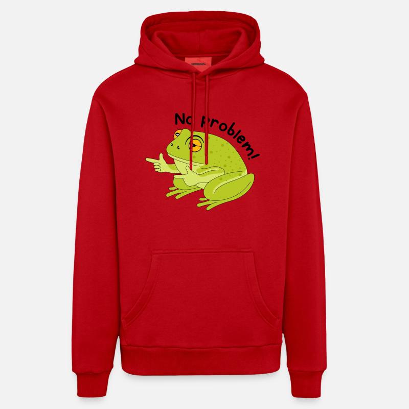 Grenouille pas de problème - Sweat à capuche bio décontracté fabriqué en UE - rouge
