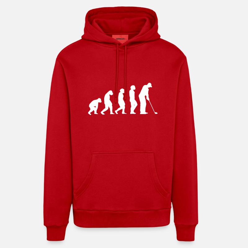 Golfspieler Evolution Golf - Organic Relaxed Hoodie Made in EU - Rot