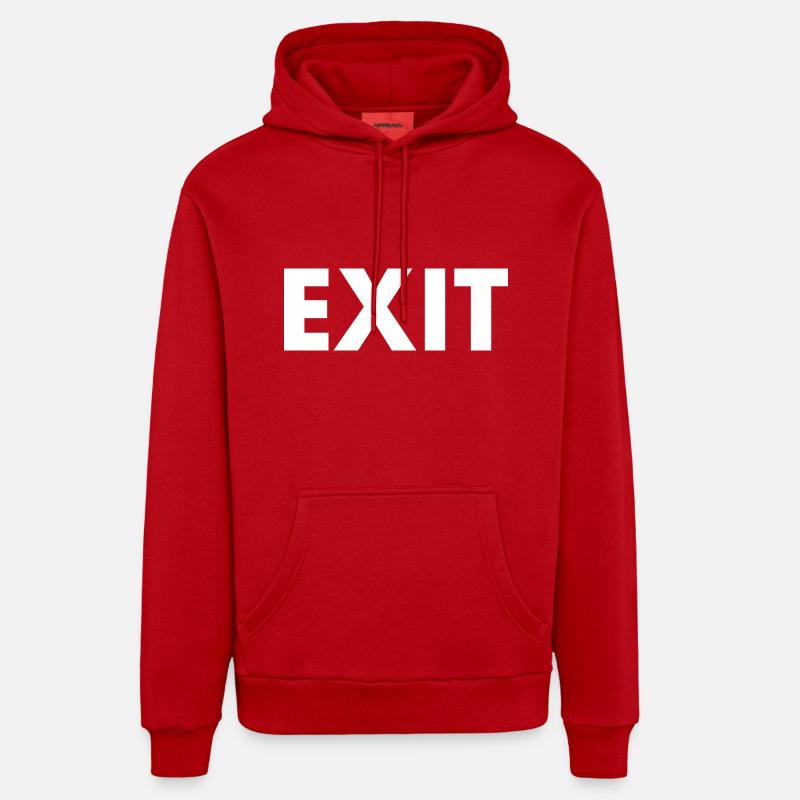 Exit - Sweat à capuche bio décontracté fabriqué en UE - rouge