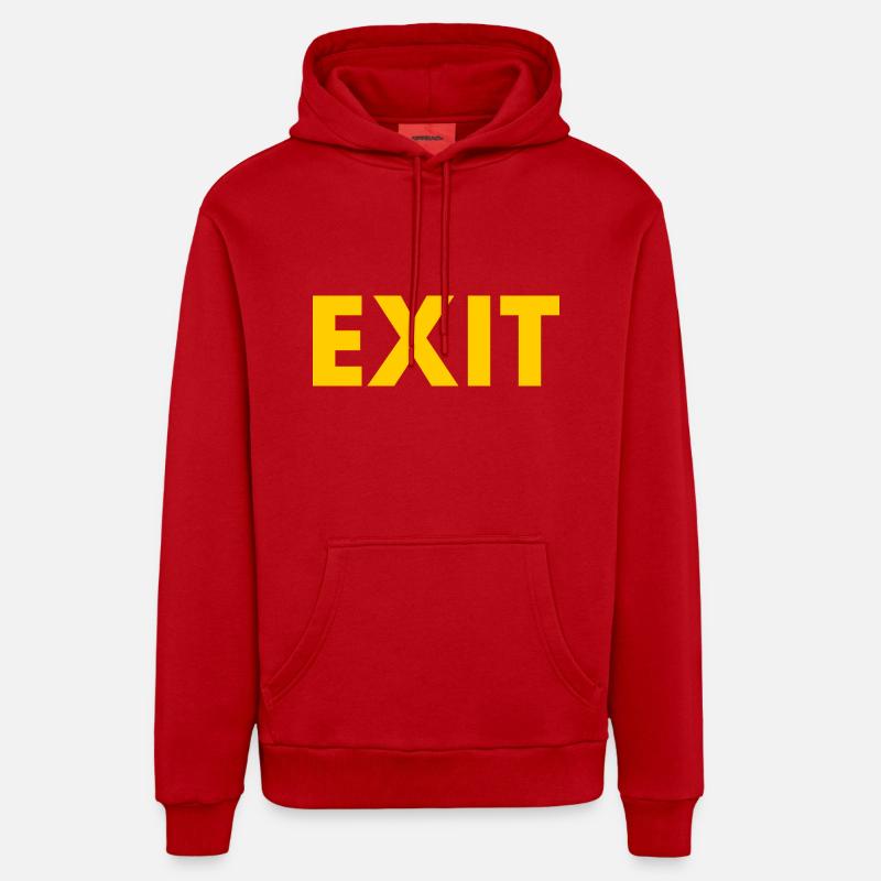 Exit - Sweat à capuche bio décontracté fabriqué en UE - rouge