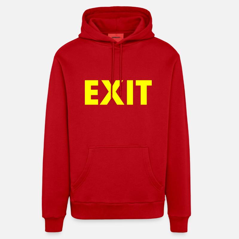Exit - Sweat à capuche bio décontracté fabriqué en UE - rouge