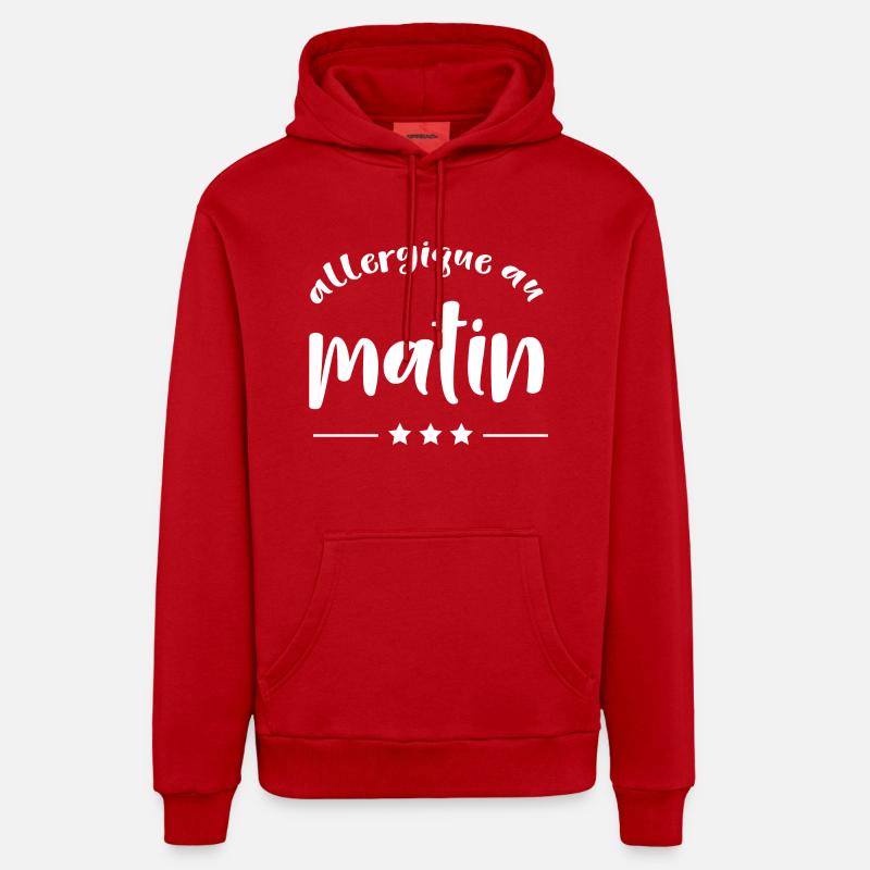 Allergique matin cadeau - Sweat à capuche bio décontracté fabriqué en UE - rouge