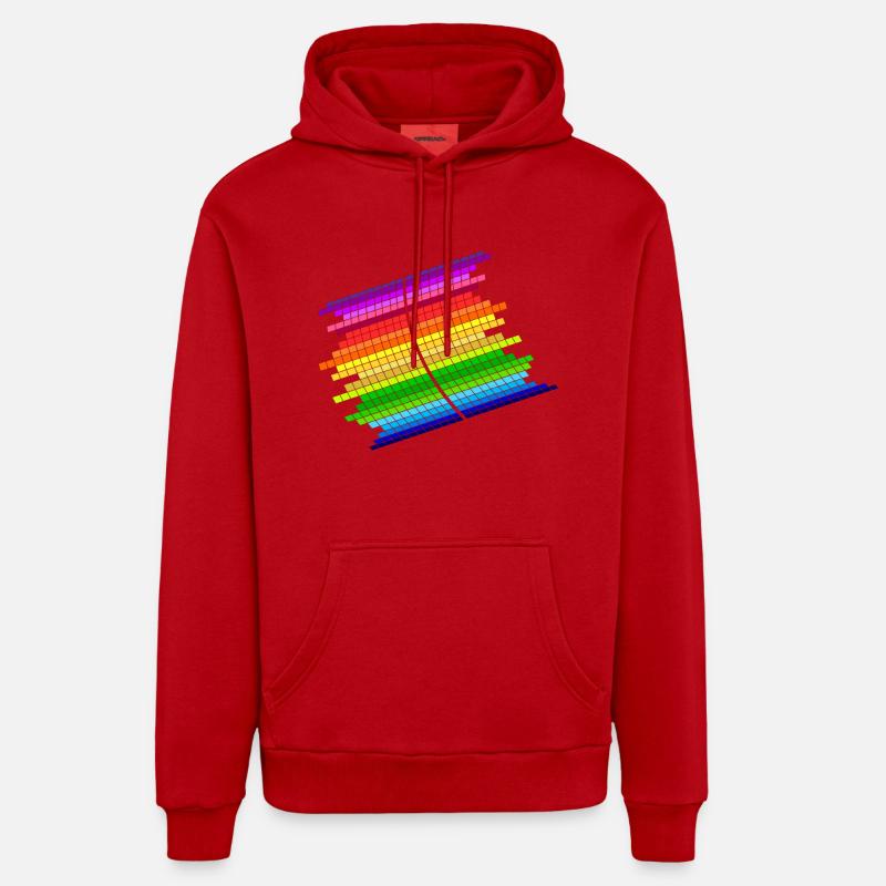 RainBow Equalizer - Sweat à capuche bio décontracté fabriqué en UE - rouge
