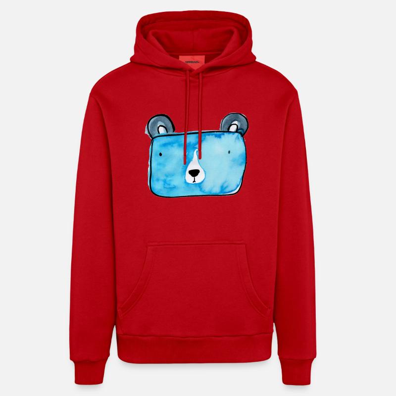 Bärli - Sweat à capuche bio décontracté fabriqué en UE - rouge