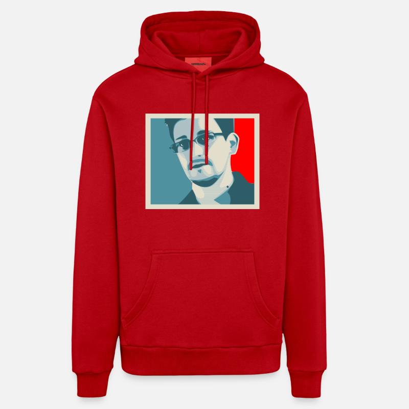 snowden - Sweat à capuche bio décontracté fabriqué en UE - rouge