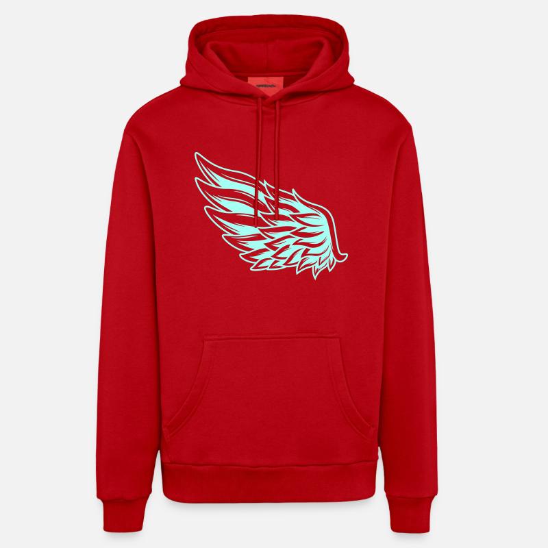 Aile 1 - Sweat à capuche bio décontracté fabriqué en UE - rouge