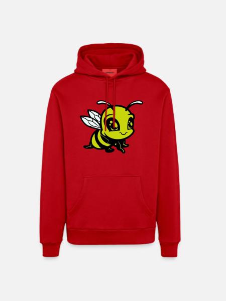 Bee Bumblebee Comic - Organic Relaxed Hoodie Made in EU - red