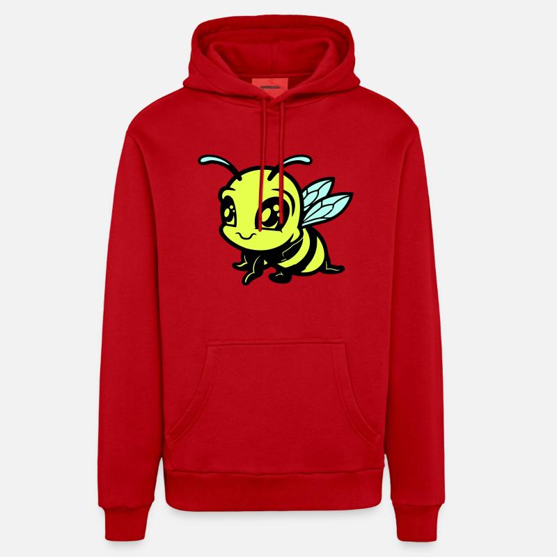 Abeille Bumblebee Bande dessinée - Sweat à capuche bio décontracté fabriqué en UE - rouge