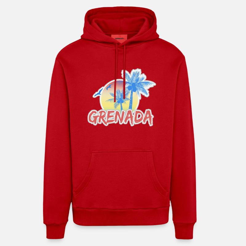 Vacances Grenade - Sweat à capuche bio décontracté fabriqué en UE - rouge