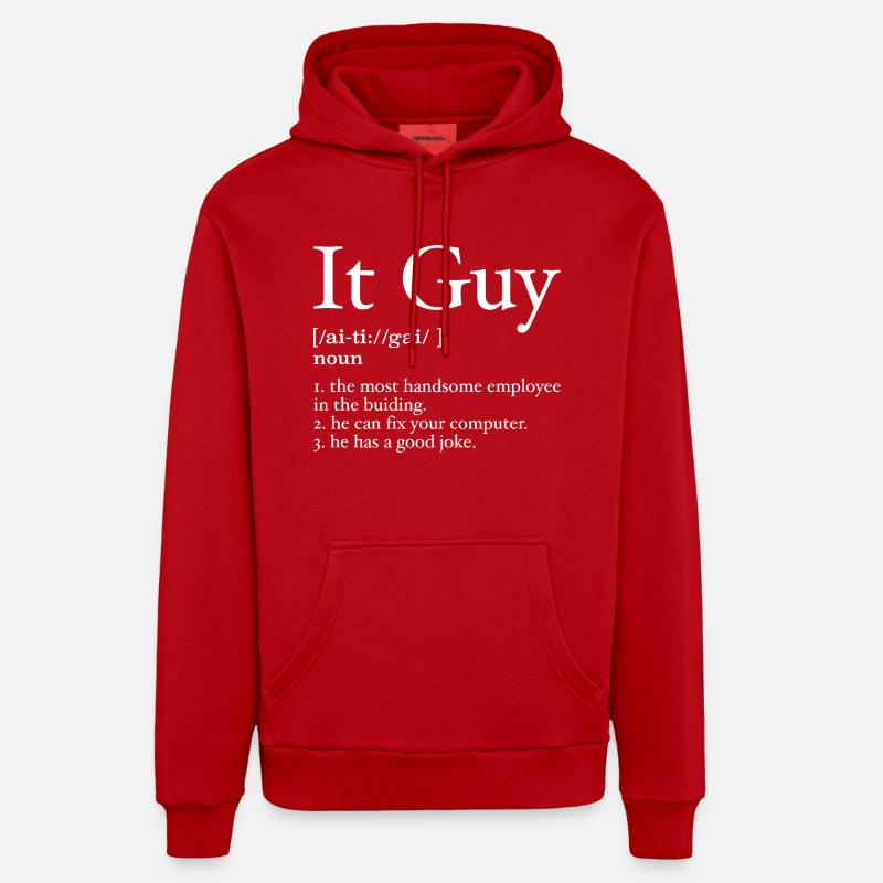 It guy definition - Sweat à capuche bio décontracté fabriqué en UE - rouge