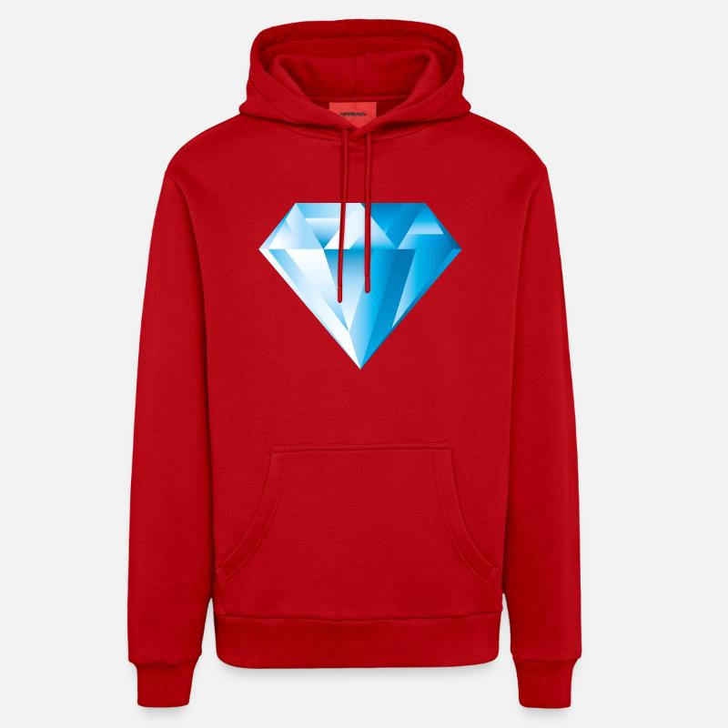 Smiley Diamant - Sweat à capuche bio décontracté fabriqué en UE - rouge