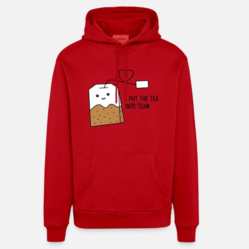 Équipe - Sweat à capuche bio décontracté fabriqué en UE - rouge