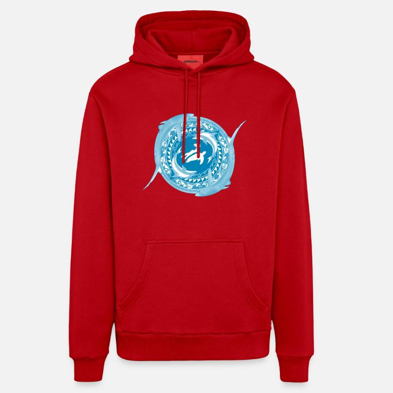 Enfant de Poséidon - Sweat à capuche bio décontracté fabriqué en UE - rouge