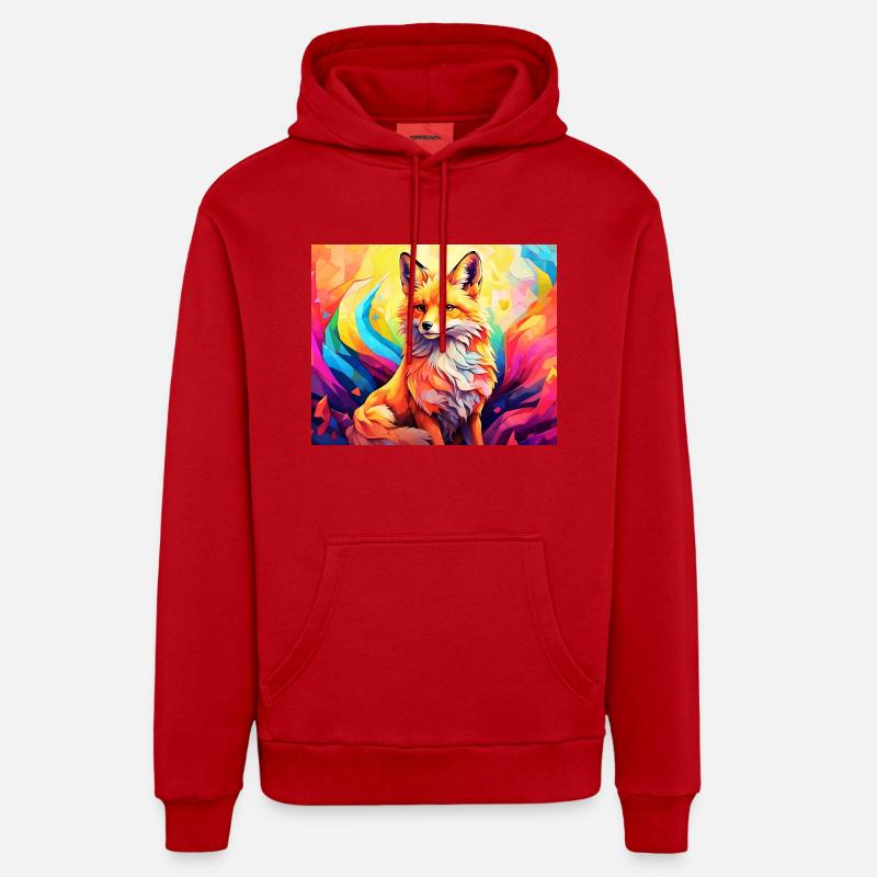 renard mignon #fox #cute - Sweat à capuche bio décontracté fabriqué en UE - rouge