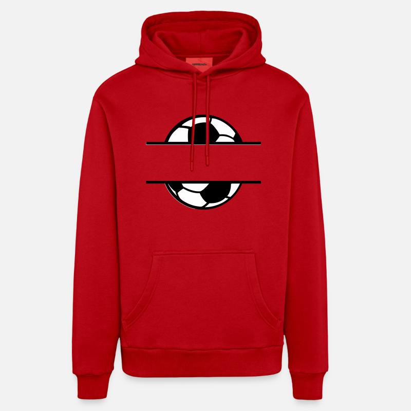 Fußball Soccer - Sweat à capuche bio décontracté fabriqué en UE - rouge