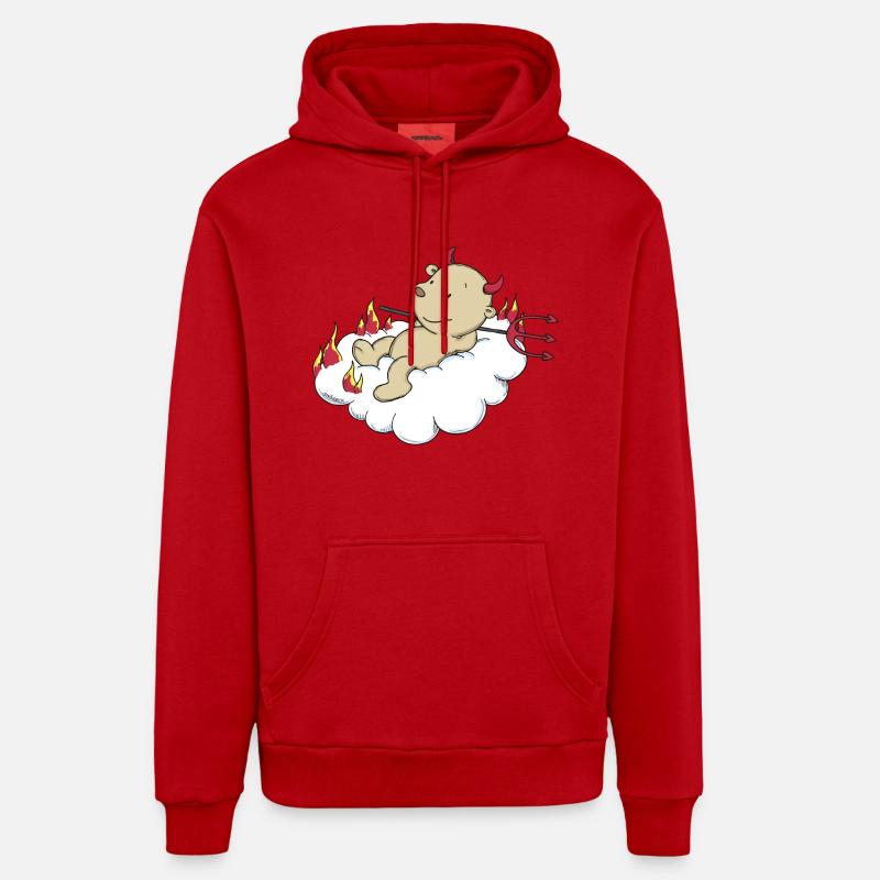 Engel_Teufel03 - Sweat à capuche bio décontracté fabriqué en UE - rouge