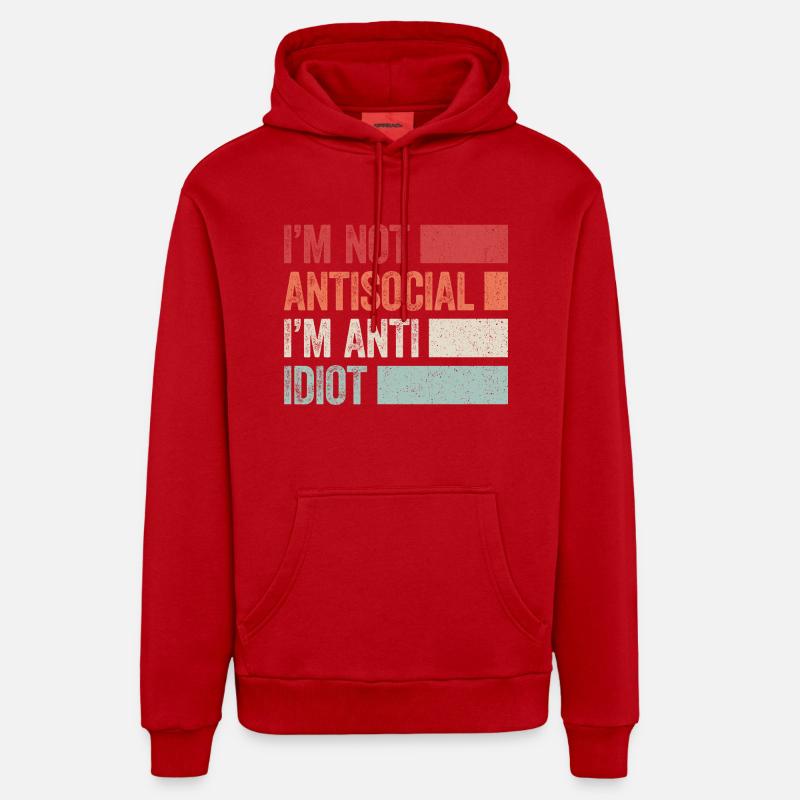 Sarcastique introverti - Sweat à capuche bio décontracté fabriqué en UE - rouge