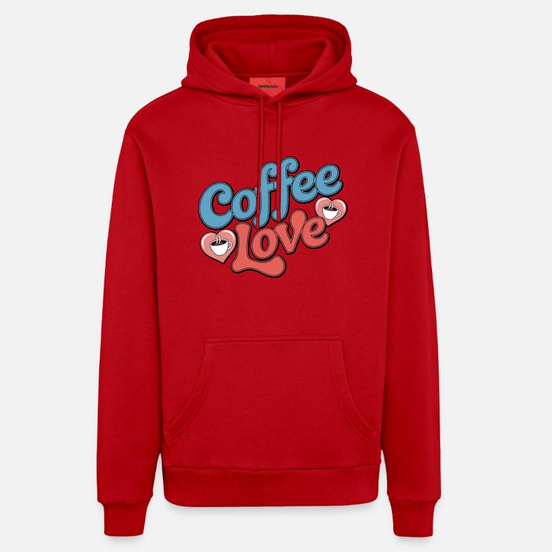 coffee love - amour du café - Sweat à capuche bio décontracté fabriqué en UE - rouge
