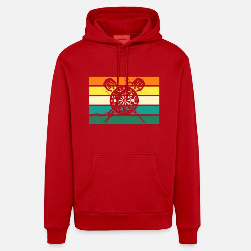 Joueur de fléchettes Fléchettes - Sweat à capuche bio décontracté fabriqué en UE - rouge