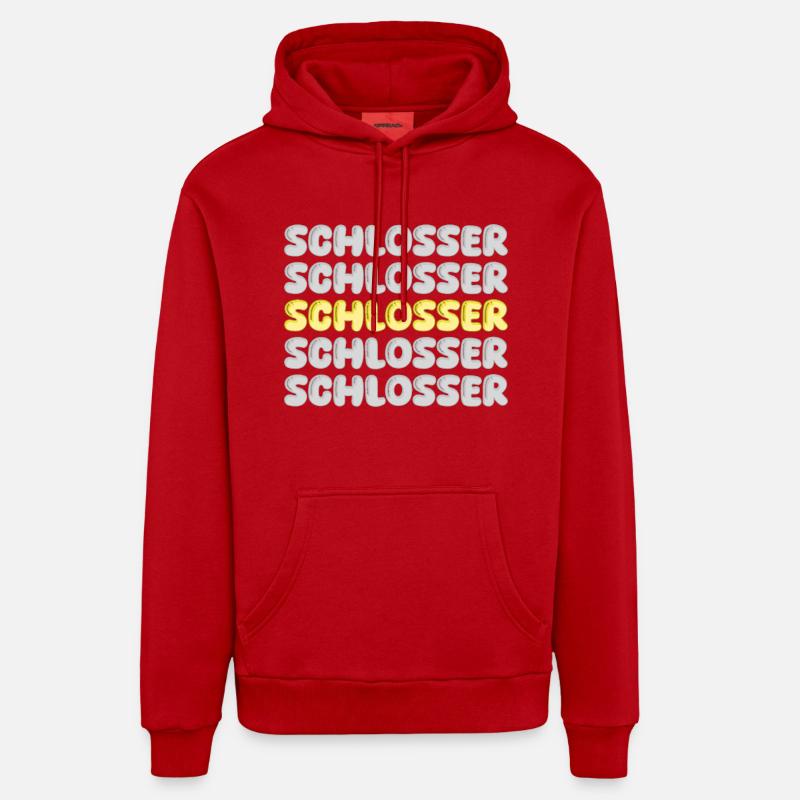 Cadeau pour serrurier - Sweat à capuche bio décontracté fabriqué en UE - rouge
