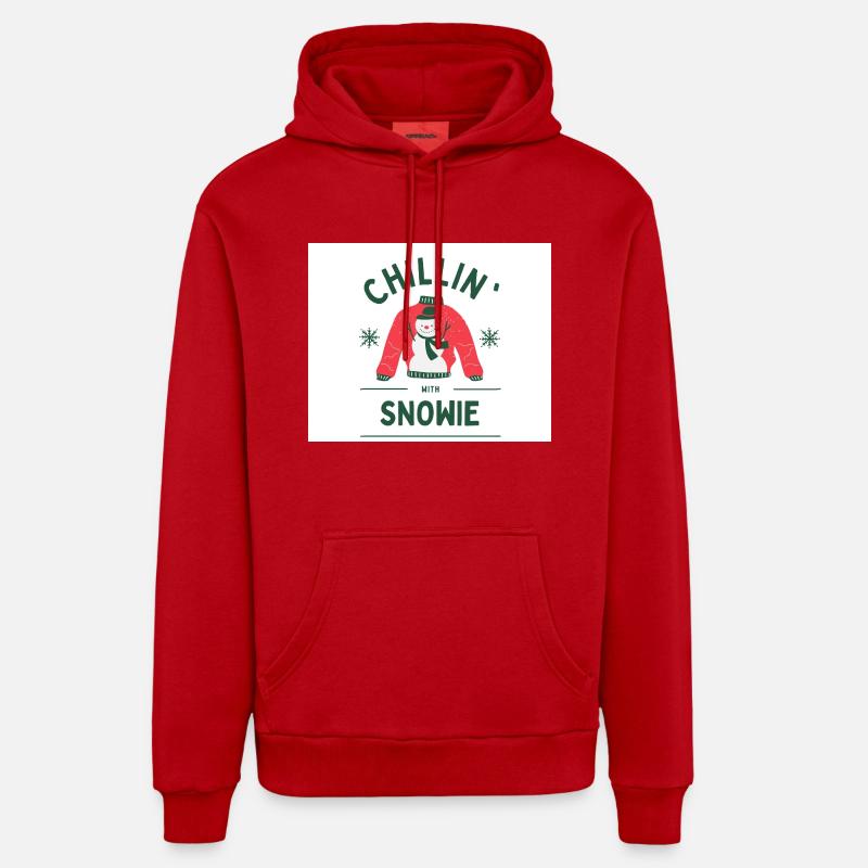 Snowie - Sweat à capuche bio décontracté fabriqué en UE - rouge