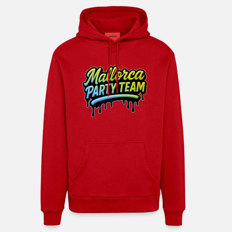 Mallorca Party Team Bunt - Sweat à capuche bio décontracté fabriqué en UE - rouge