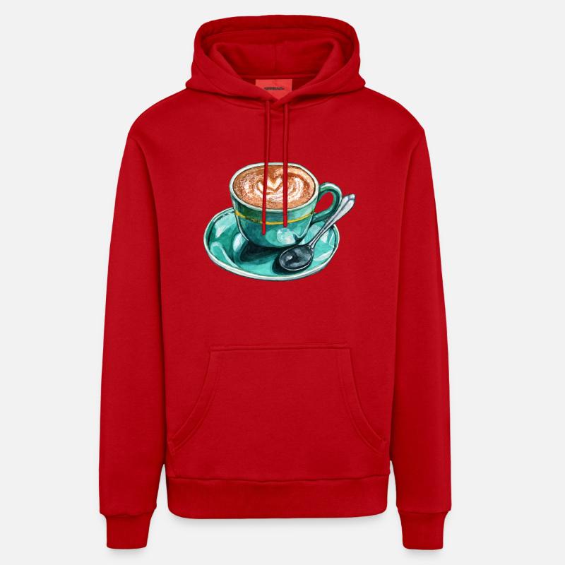 Latte Macchiato - Sweat à capuche bio décontracté fabriqué en UE - rouge