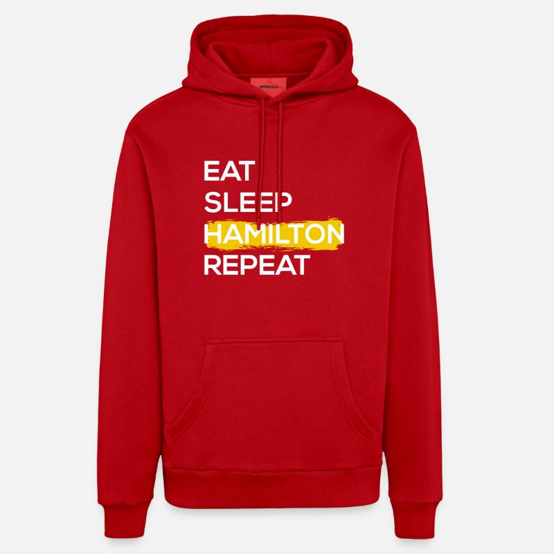 Mangez Sleep Hamilton Repeat II - Sweat à capuche bio décontracté fabriqué en UE - rouge