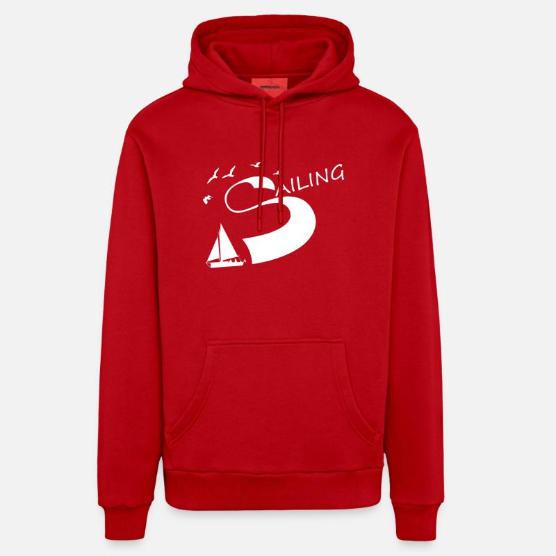 Sailing - Sweat à capuche bio décontracté fabriqué en UE - rouge