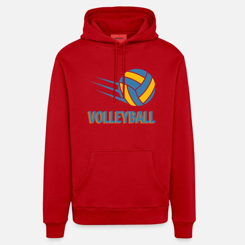 Volleyball - Sweat à capuche bio décontracté fabriqué en UE - rouge