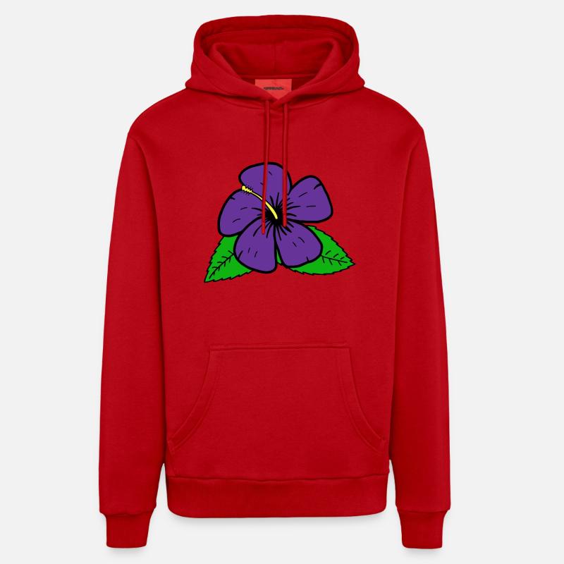 Blüte lila Organic Relaxed Hoodie Made in EU