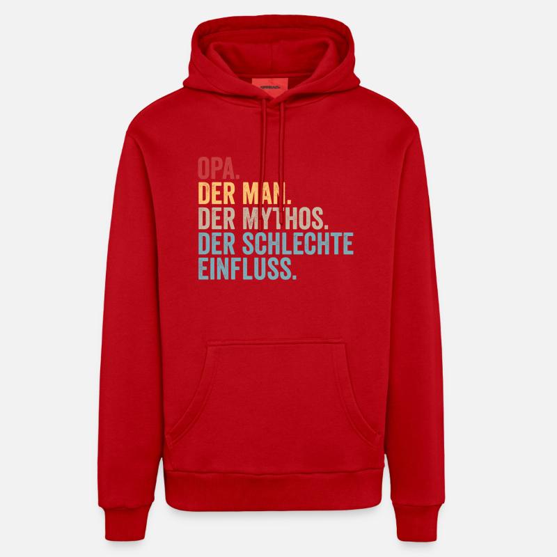 Papy Papy - Sweat à capuche bio décontracté fabriqué en UE - rouge