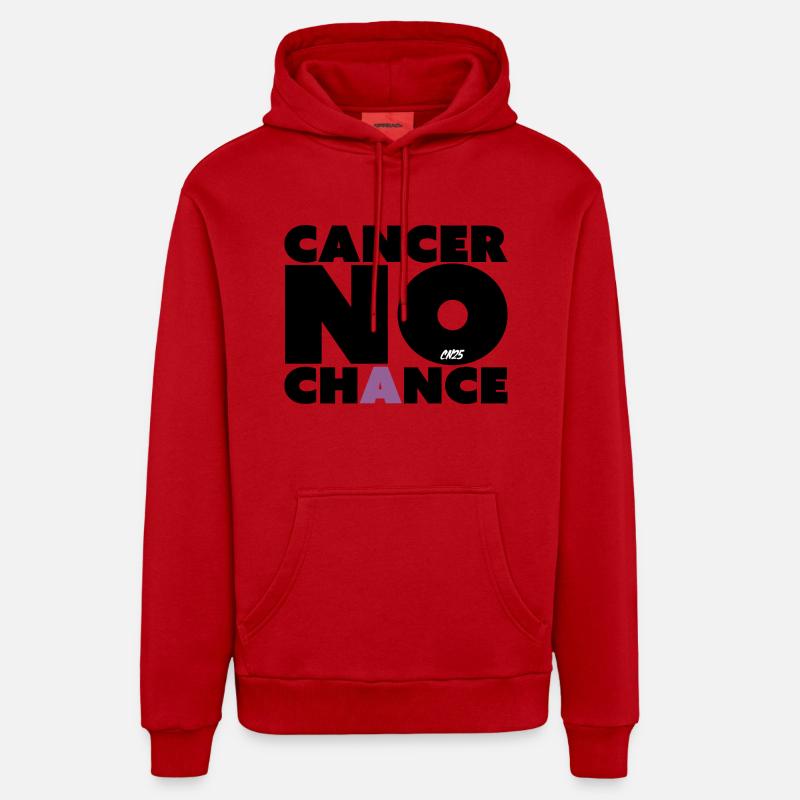 Le cancer n’a aucune chance - Sweat à capuche bio décontracté fabriqué en UE - rouge