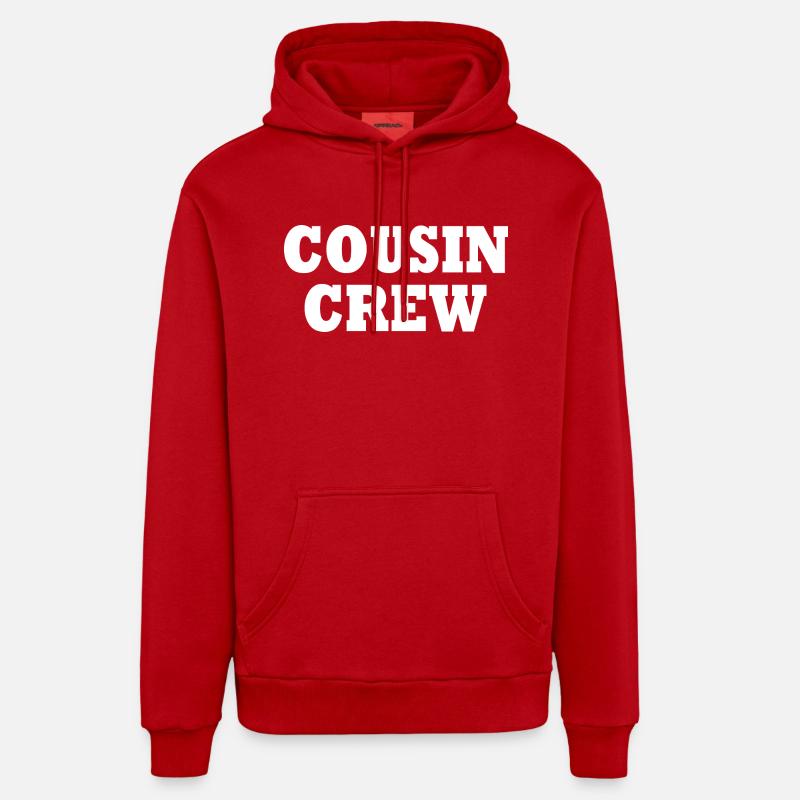 cousin crew - Sweat à capuche bio décontracté fabriqué en UE - rouge