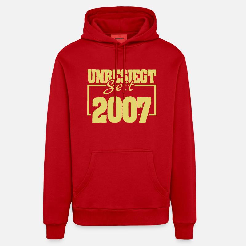 2007 2007 - Sweat à capuche bio décontracté fabriqué en UE - rouge