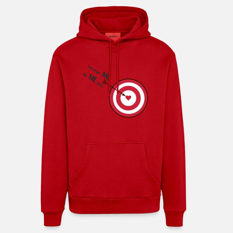 Cible cardiaque FRAPPEZ-MOI - Sweat à capuche bio décontracté fabriqué en UE - rouge